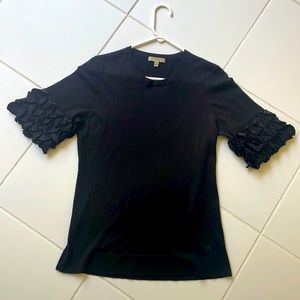 Burberry ruffle short sleeve sweater